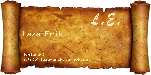 Laza Erik névjegykártya
